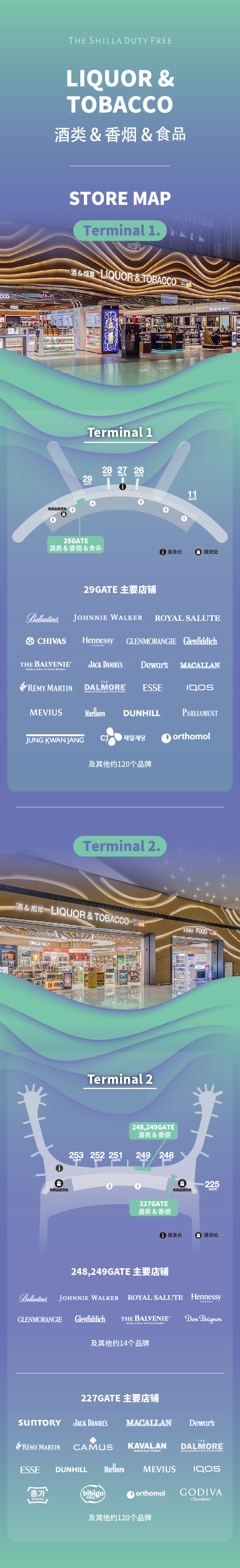 Incheon airport liquor and tobacco store map