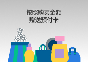 按照购买金额赠送预付卡